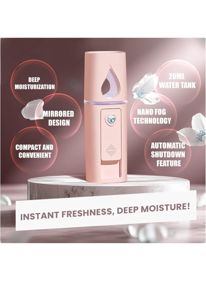 Nano Facial Mist Sprayer – 20ml Portable Face Steamer for Moisturizing & Hydration – USB Rechargeable Atomization Device for Skin Refreshing, Face Care, Travel & Home Use - Image 4